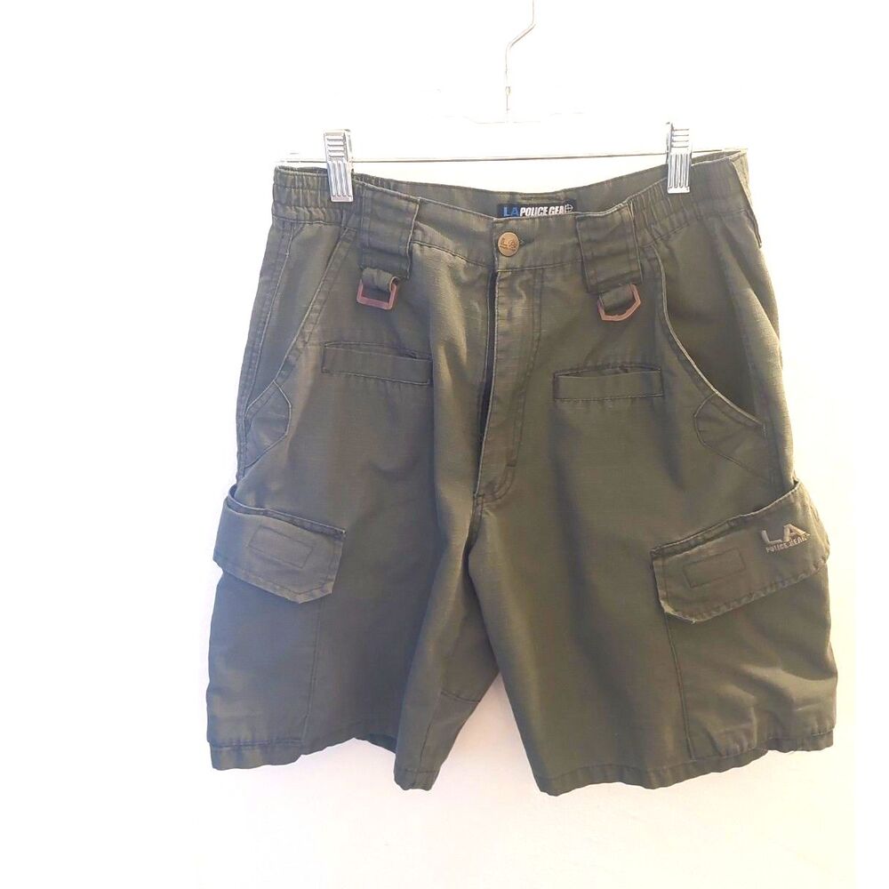 LA Police Gear LAPG Operator Tactical Cargo Shorts Olive Men's 30 9" Inseam
